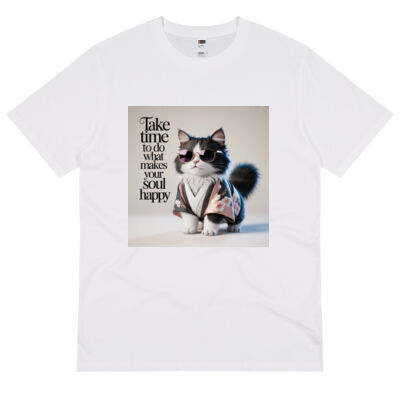 Take Time to Do What Makes Your Soul Happy - Cat Tshirt (Unisex) Thumbnail