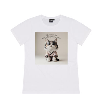 Take Time to Do What Makes Your Soul Happy - Cat T-Shirt (Women) Thumbnail
