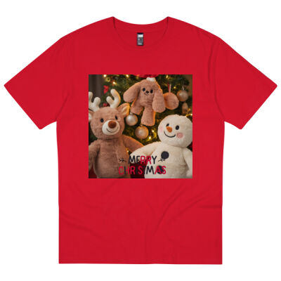 Merry Christmas Fluffy Reindeer and Snowman (Unisex) Thumbnail
